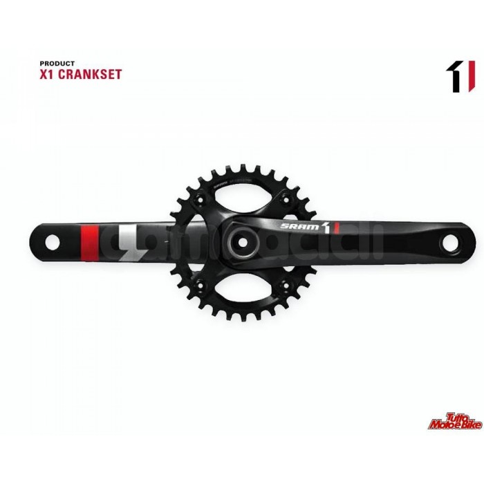 SRAM X1 1400 GXP GUARNITURA ALLUMINIO CON CORONA X-SYNC SENZA CALOTTE GXP